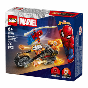 Constructor LEGO Marvel Spider-Man vs. Ghost Rider pe motocicletă