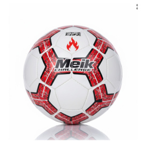 Minge de fotbal Size 5 Machine-Stitched alb-roșu