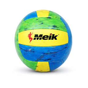 Minge de volei Size 5 Machine-Stitched, albastru-verde-galben