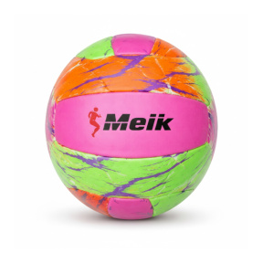 Minge de volei Size 5 Machine-Stitched, verde-roz-portocaliu