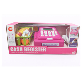 Игровой набор «Кассовый аппарат с продуктами» (со световыми и звуковыми эффектами), розовый