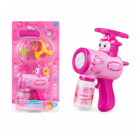 Автоматический пистолет с мыльными пузырями розовый