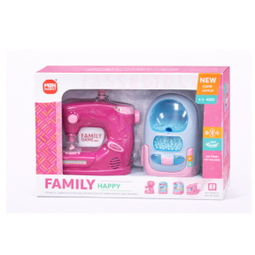 Игровой набор «Швейная машина + пылесос» со световыми и звуковыми эффектами, розовый