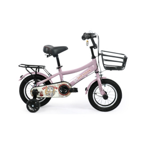 Bicicletă pentru copii cu 4 roți, 16 inch, roz