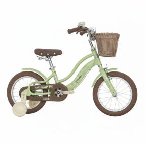 Bicicletă pentru copii cu 4 roți, 18 inch, verde