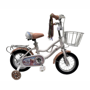 Bicicletă pentru copii cu 4 roți, 12 inch, roz