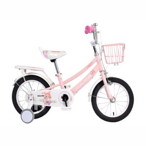 Bicicletă pentru copii cu 4 roți, 18 inch, roz