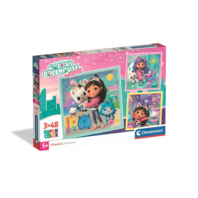Puzzle Clementoni „Casa de păpuși a lui Gabby” 2026, 3 puzzle-uri a câte 48 de piese