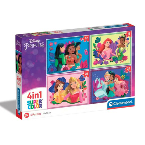 Clementoni  Puzzle 4 in 1 Printesele Disney, 62 piese