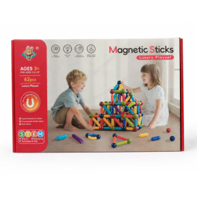 Constructor magnetic Magnetic Sticks 62 piese