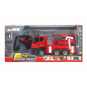Mașină de pompieri pe telecomandă cu scară mobilă, lumină, sunet