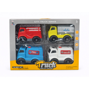Set mașini inerțiale Mini City Haulers (utilaje speciale) 4 buc.