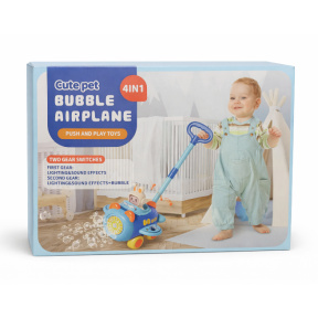Jucărie de tras pe roți "Avion" cu bule de săpun, lumină