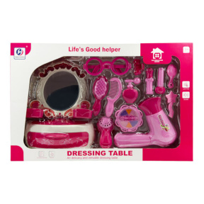 Игровой набор красоты, Зеркальце + Фен с аксессуарами, розовый