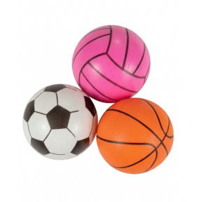 Set mingi cauciuc 8 cm, 3 buc., fotbal, baschet, volei