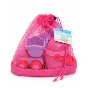 Set de nisip cu găleată în rucsac, roz