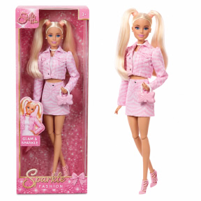 Papusa Barbie Deluxe Style Blonda in roz