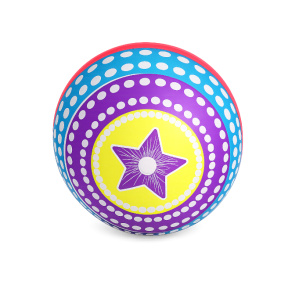 Minge din cauciuc 9", albastru-roz-violet, cu buline