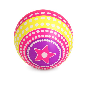 Minge din cauciuc 9", galben-roșu-roz, cu buline