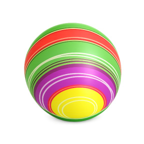 Minge din cauciuc 9", in dungi, multicolor