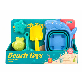Набор со складным пляжным ведром «Акула», 5 предметов