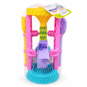 Set de plajă cu pâlnie, roz, 6 piese