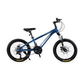 Bicicletă pentru copii cu două roți, 22 inch, albastru-negru