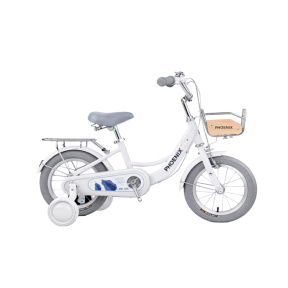 Bicicletă pentru copii cu 4 roți, 12 inci, albă