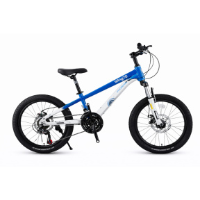 Bicicletă pentru copii cu două roți, 20 de inci, albastru-alb