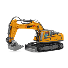 Excavator cu telecomandă Alloy Truck cu abur, galben