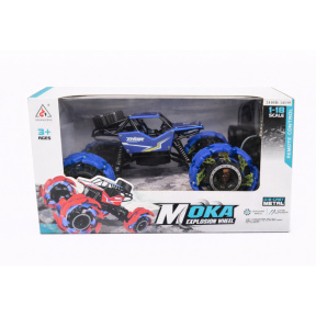 Mașină Rock Crawler Explosion Wheel 1:18 cu telecomanda, albastră