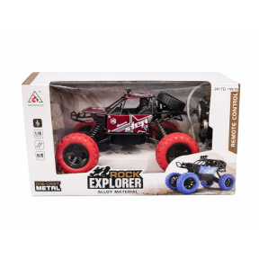 Mașină Rock Crawler 1:18 cu telecomanda, metalică, roșie