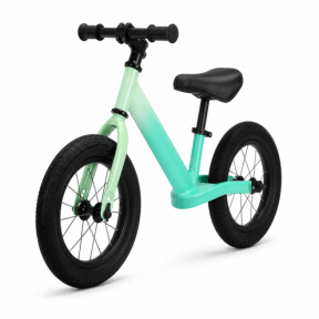 Bicicletă pentru copii fără pedale cu 2 roți, 14 inch, cu ghidon negru, verde