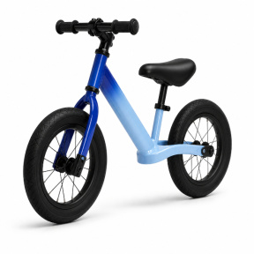 Bicicletă pentru copii fără pedale cu 2 roți, 12 inch, cu ghidon negru, albastră