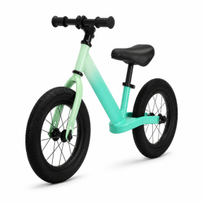 Bicicletă pentru copii fără pedale cu 2 roți, 12 inch, cu ghidon negru, verde