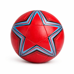 Minge de fotbal 9", roșie, cu stea albastră
