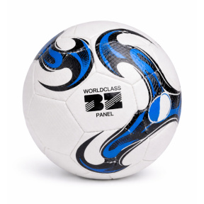 Minge de fotbal 9", albă, cu model albastru
