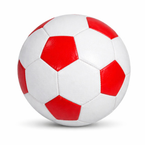 Minge de fotbal 9", roșu-alb