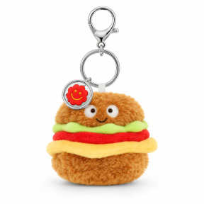 Jucarie moale breloc KeelToys, Snack-uri, Burger