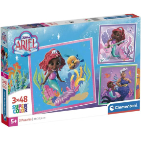 Square Disney Ariel, 3 puzzle-uri a câte 48 de piese, Clementoni