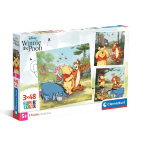 Square Disney Winnie the Pooh, 3 пазла по 48 элементов, Clementoni