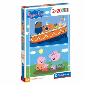 Peppa Pig, 2 puzzle-uri a câte 20 de piese, Clementoni