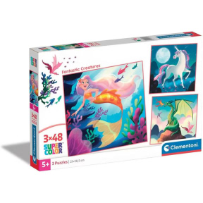 Square Noli Fantastic Creatures,  3 puzzle-uri a câte 48 de piese, Clementoni