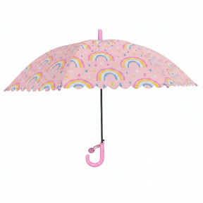Umbrelă pentru copii roz cu curcubeu
