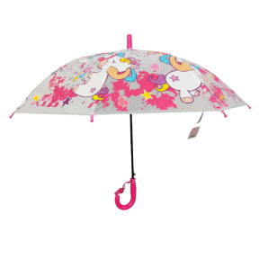 Umbrelă pentru copii, roz intens, cu unicorni