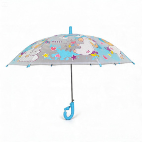 Umbrelă pentru copii, albastru deschis, cu unicorni