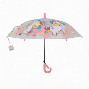 Umbrelă pentru copii, roz deschis, cu unicorni