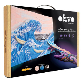 Tablou 3D cu plastilină ușoară Okto, 30×40 сm, Val mare în Kanagawa