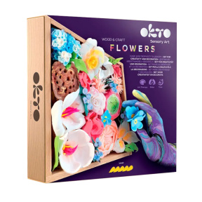 Tablou 3D cu plastilină ușoară Okto, 21×21 сm, Flori "Romantică"
