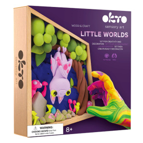 Объемная 3D картина из воздушного пластилина Okto, 21×21 см, Little Worlds "Летучая мышь"